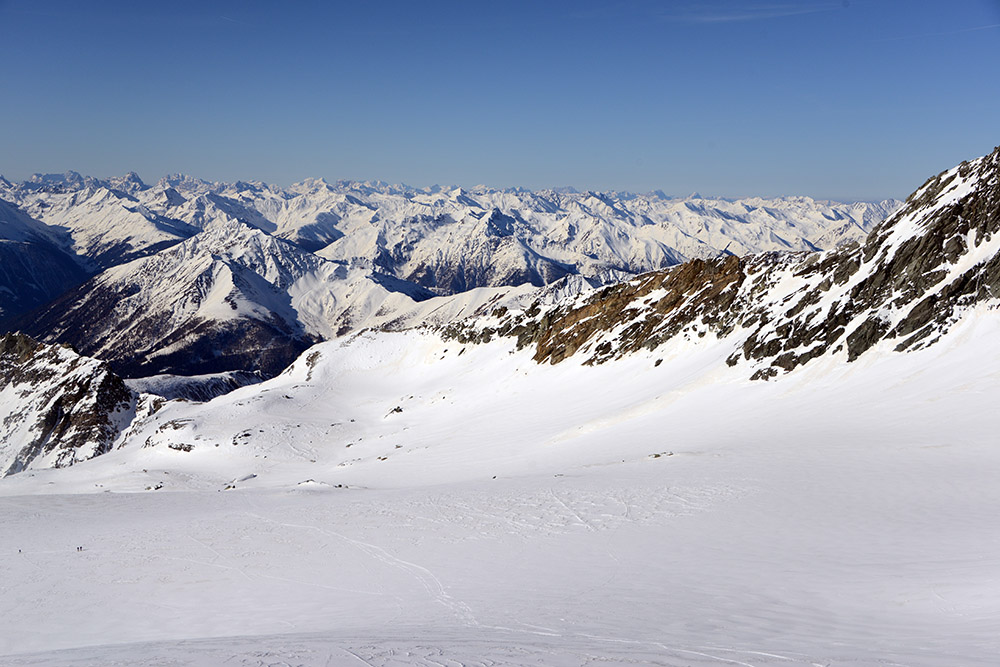 Snow-covered Austrian Alps during the climb of Grossglockner