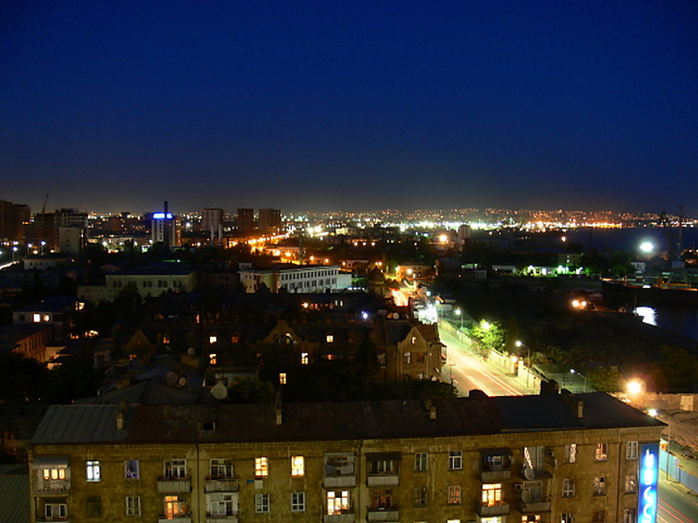 Baku illuminated at night
