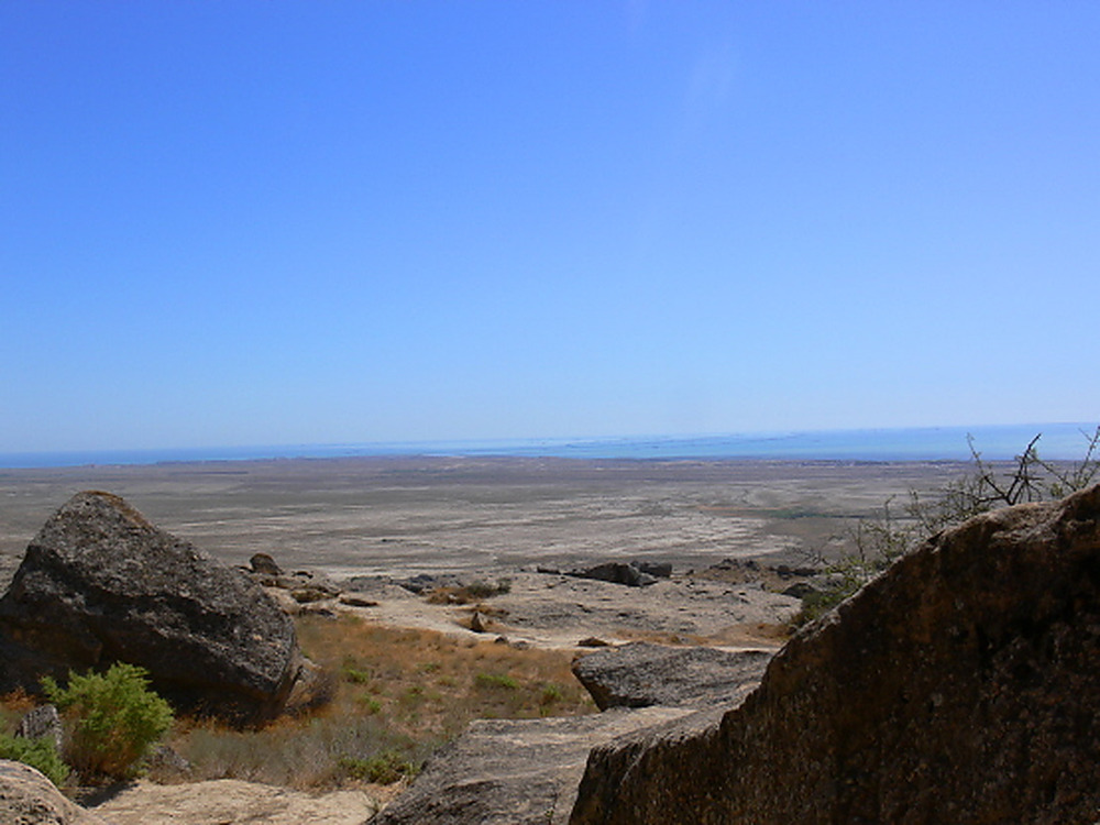 Coast of the Caspian Sea near Gobustan in Azerbaijan
