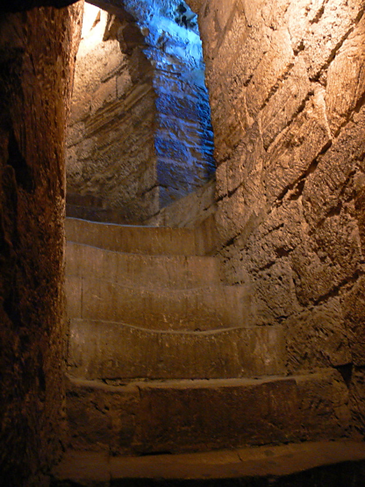 Stone stairs inside Maiden Tower in Baku