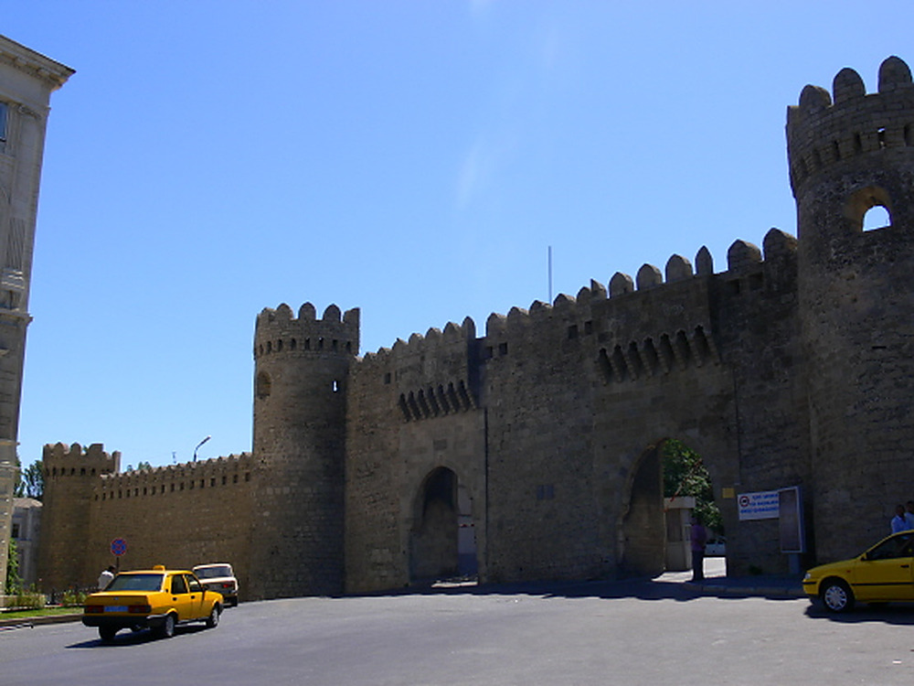 Historic defensive wall surrounding Baku's Old City