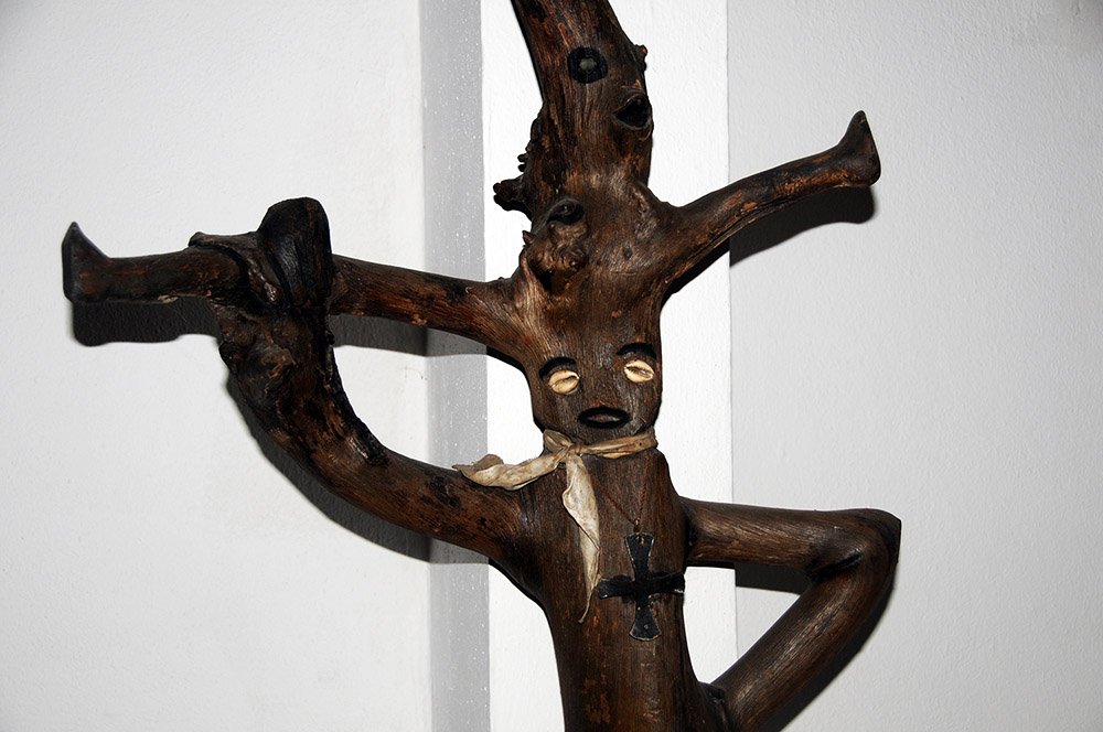 Contemporary artwork inside a gallery in Cotonou, Benin
