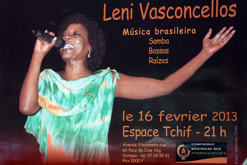 Brazilian music advertisement in the Haie Vive neighborhood of Cotonou