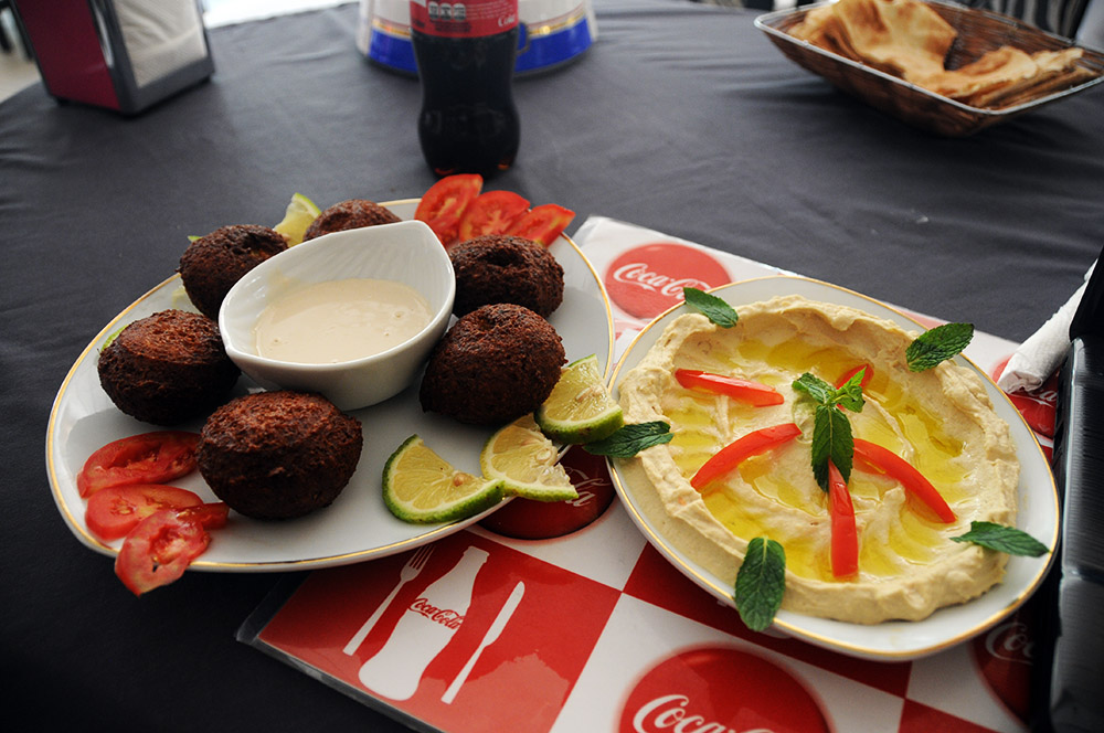 Lebanese meal served at a restaurant in Cotonou, Benin