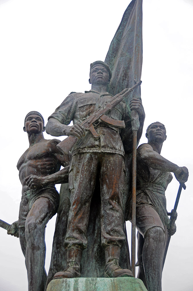 Large public memorial surrounded by trees in Cotonou, Benin