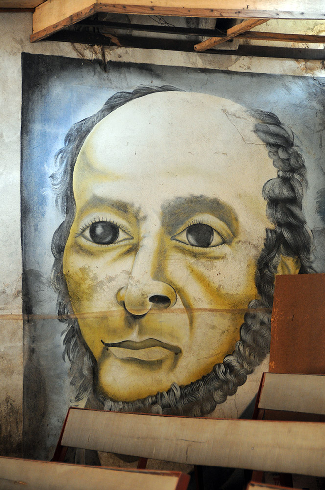 Historical exhibit about Portuguese influence in a museum in Porto-Novo, Benin