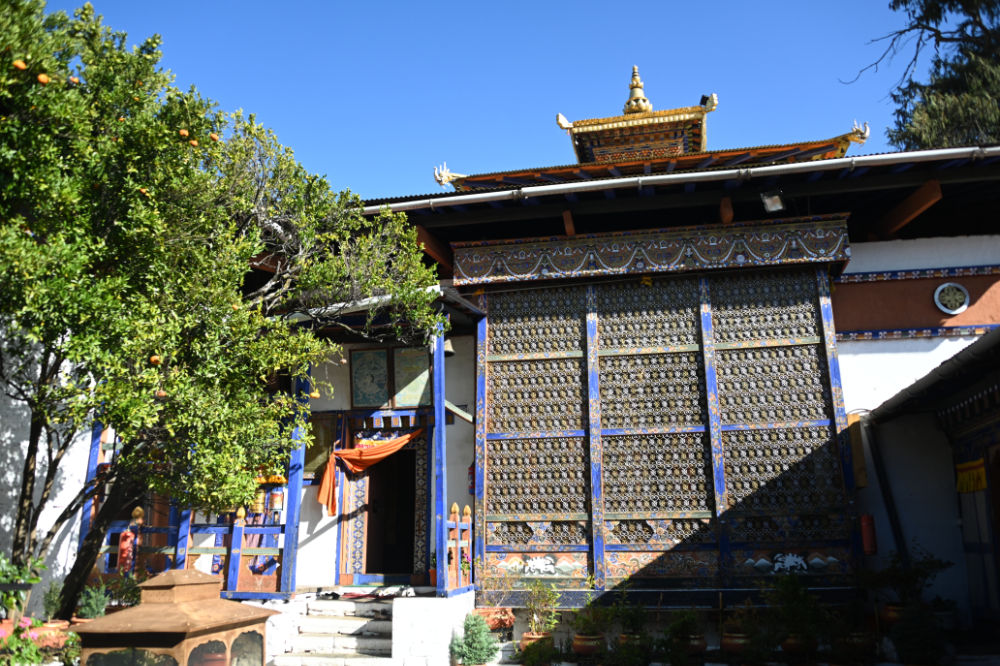 Courtyard of Kyichu Lhakhang temple in Paro, Bhutan