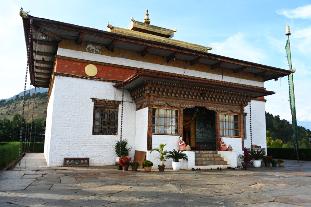 Buddhist nunnery overlooking the Punakha Valley in Bhutan