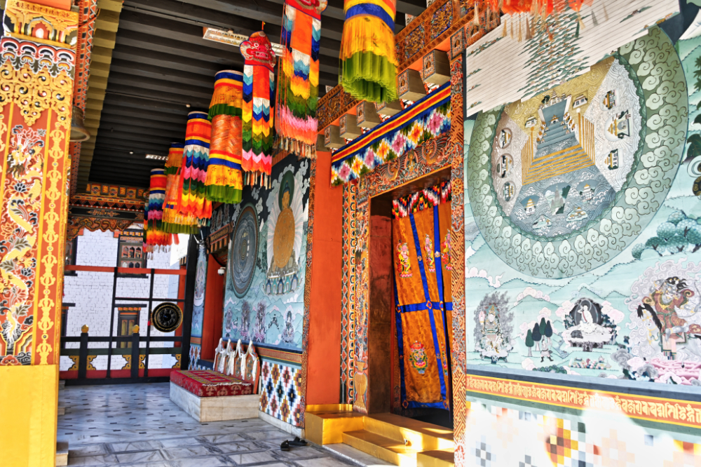 Traditional Bhutanese architecture at Tashichho Dzong in Thimphu