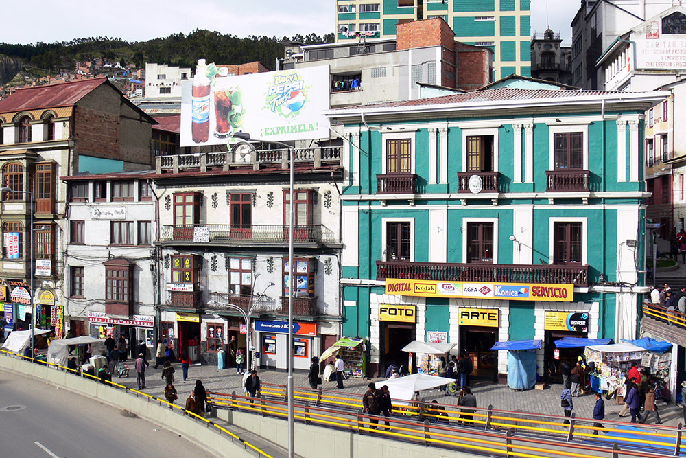 Main street in La Paz, Bolivia