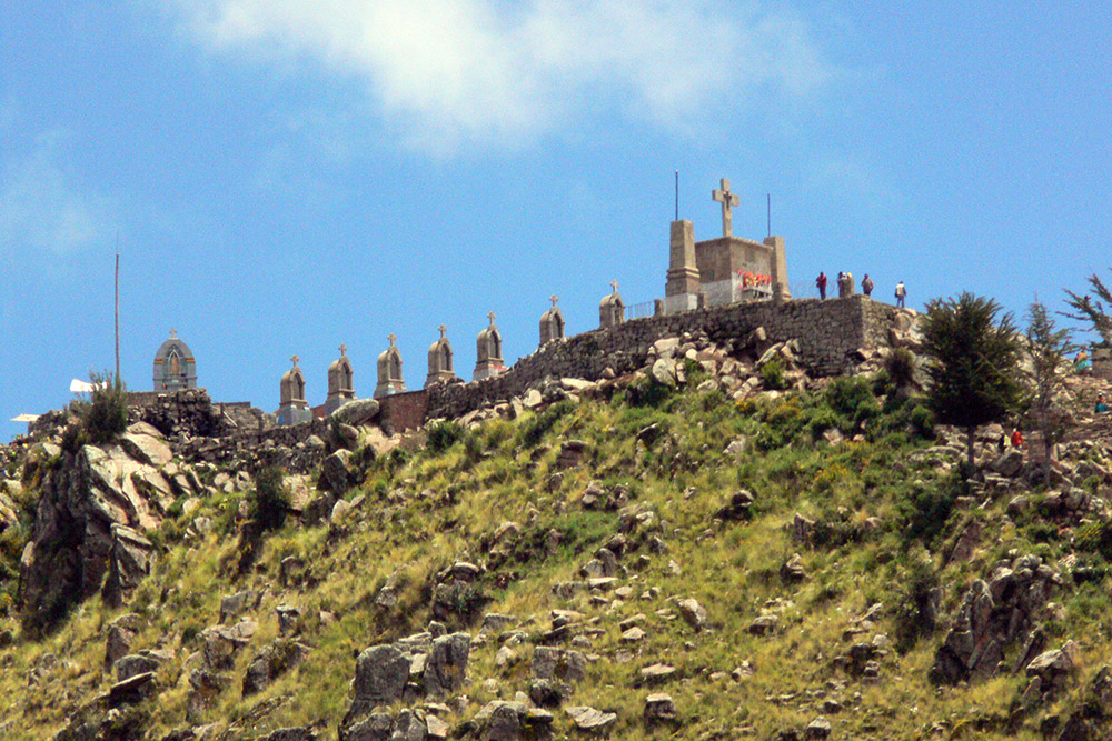 Religious shrine above Copacabana, Bolivia