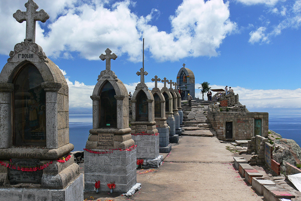 Catholic shrine overlooking Copacabana and Lake Titicaca