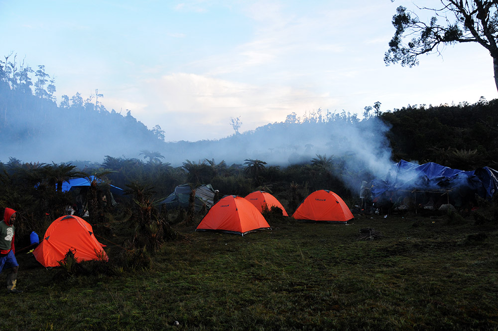 Tents at Camp II on the Carstensz Pyramid expedition