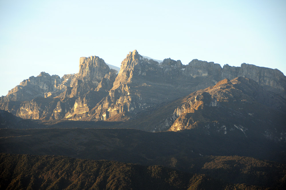 Morning view of the highlands from Camp III