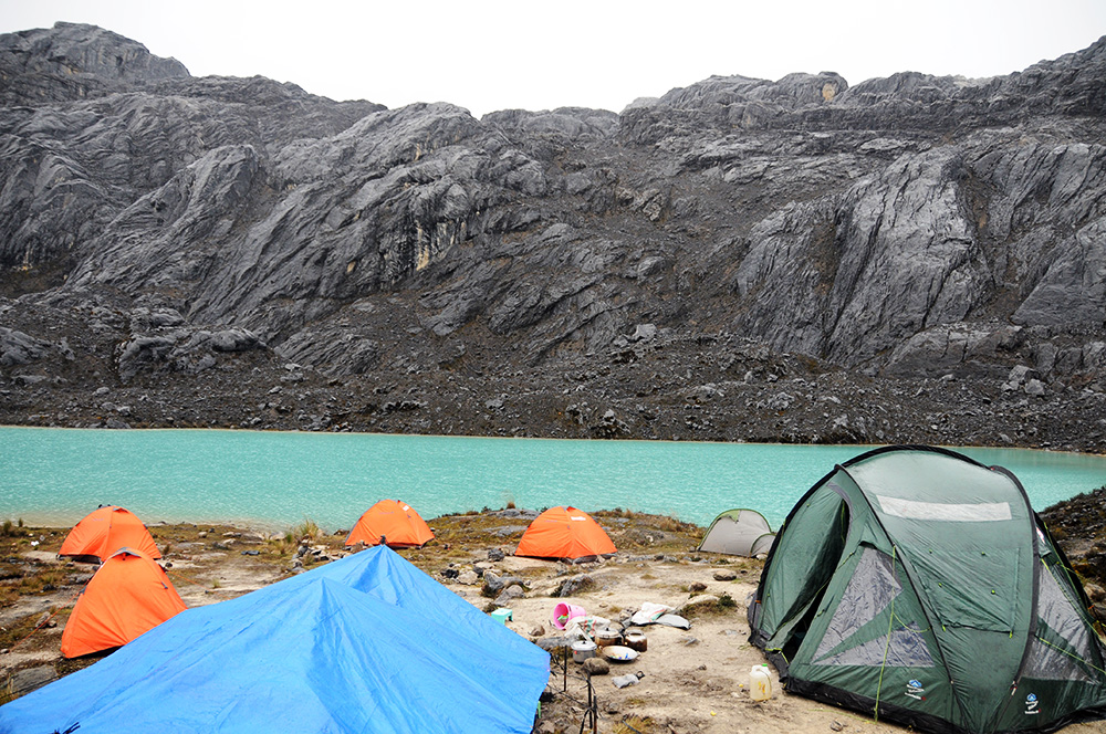 View from Carstensz Pyramid Base Camp