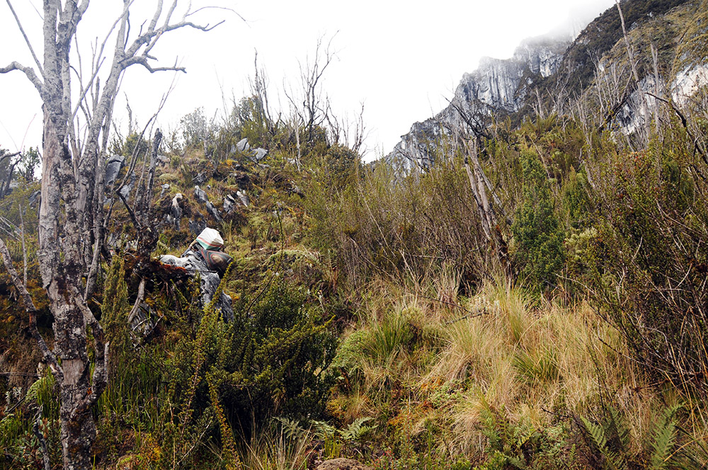 Steep muddy trail known as The Wall
