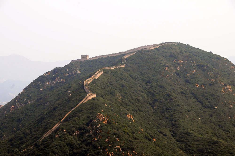 Great Wall of China crossing the mountains north of Beijing