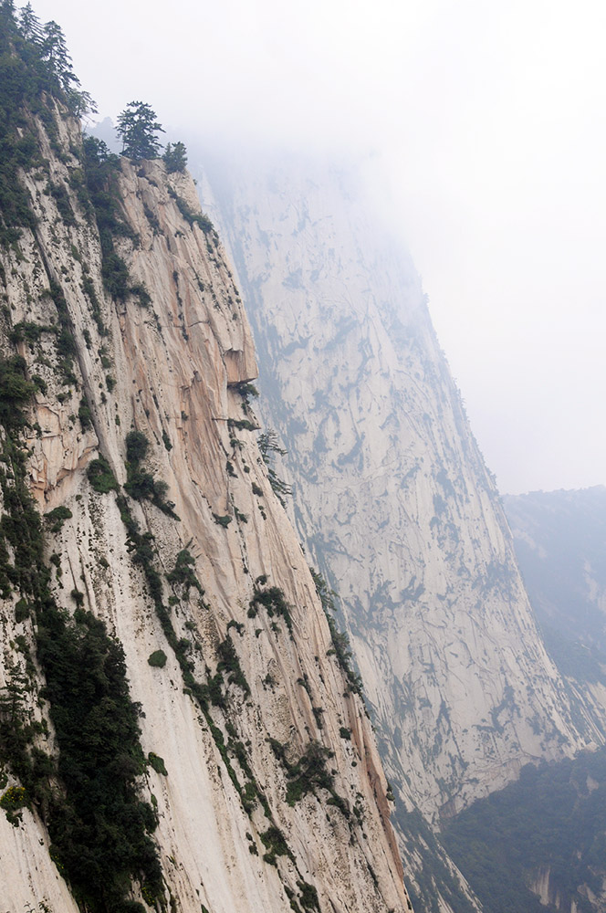 Steep cliffs on Mount Huashan