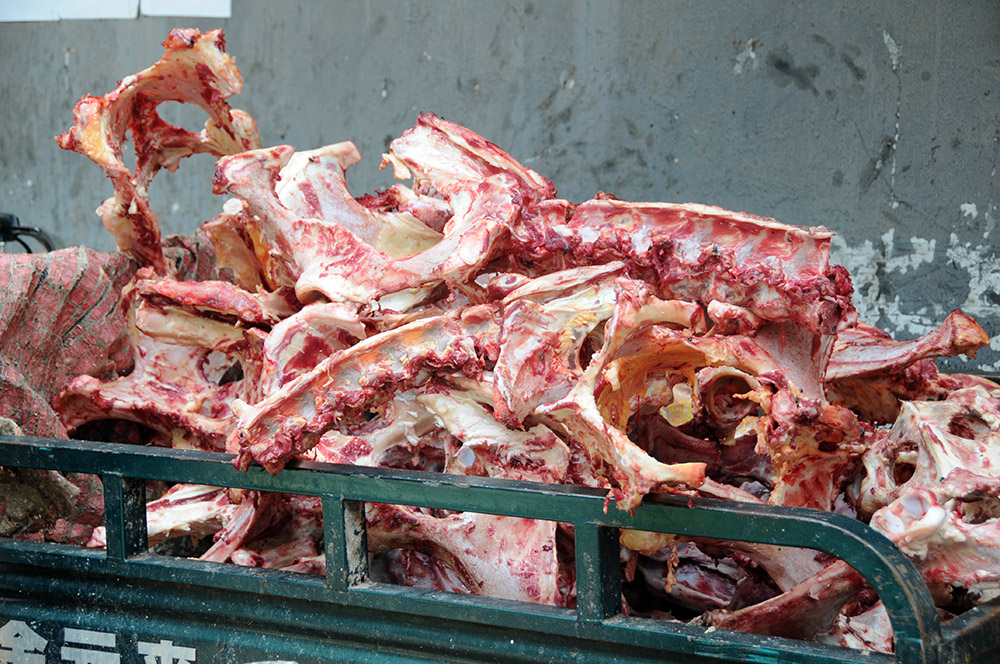Meat for sale at a market in Xi'an