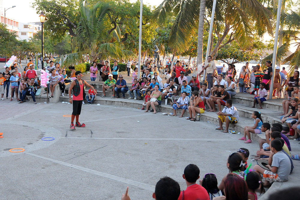 Street performer in Santa Marta Colombia