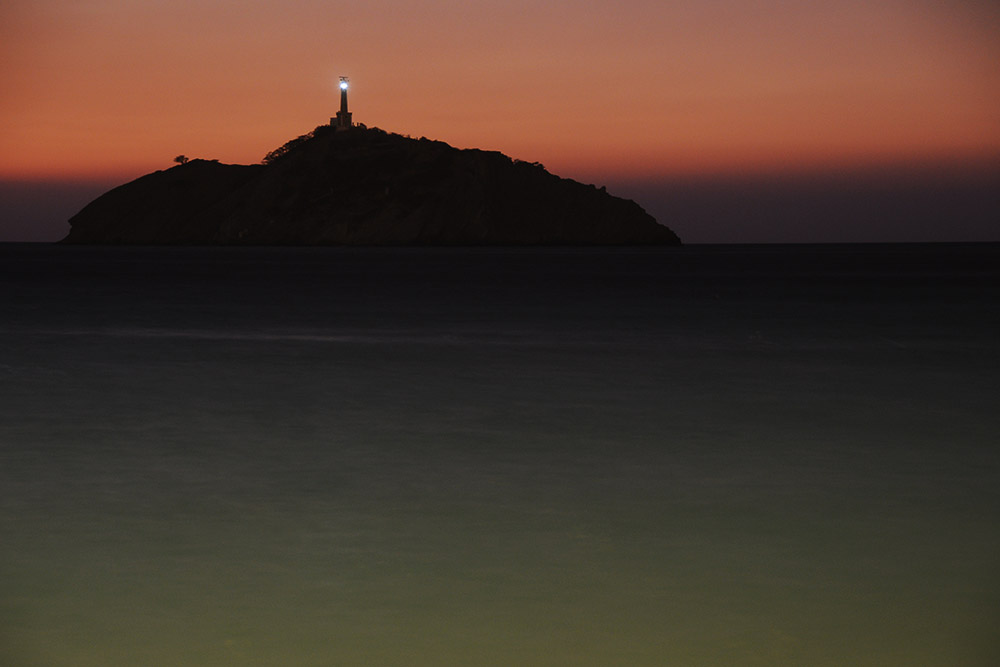 Lighthouse at sunset in Santa Marta Colombia