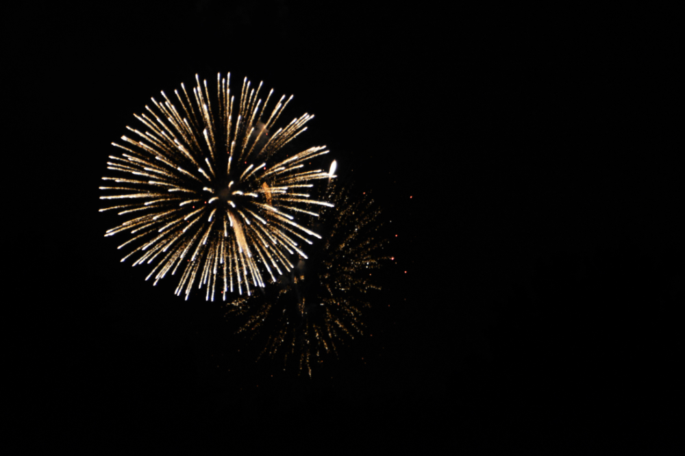 Fireworks seen from Denver City Park