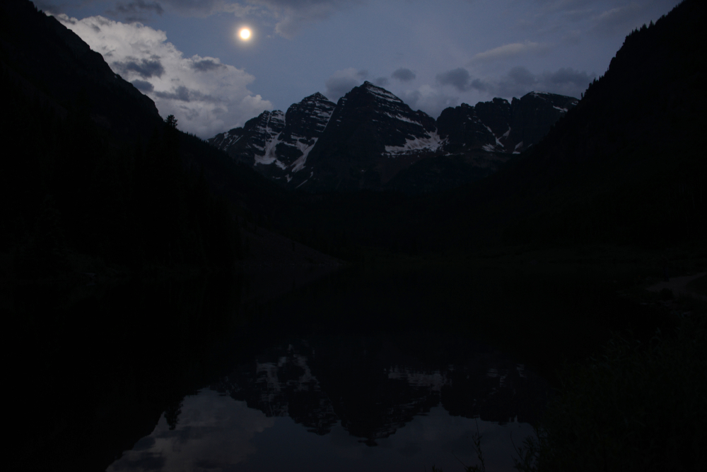 Maroon Bells at night in Colorado
