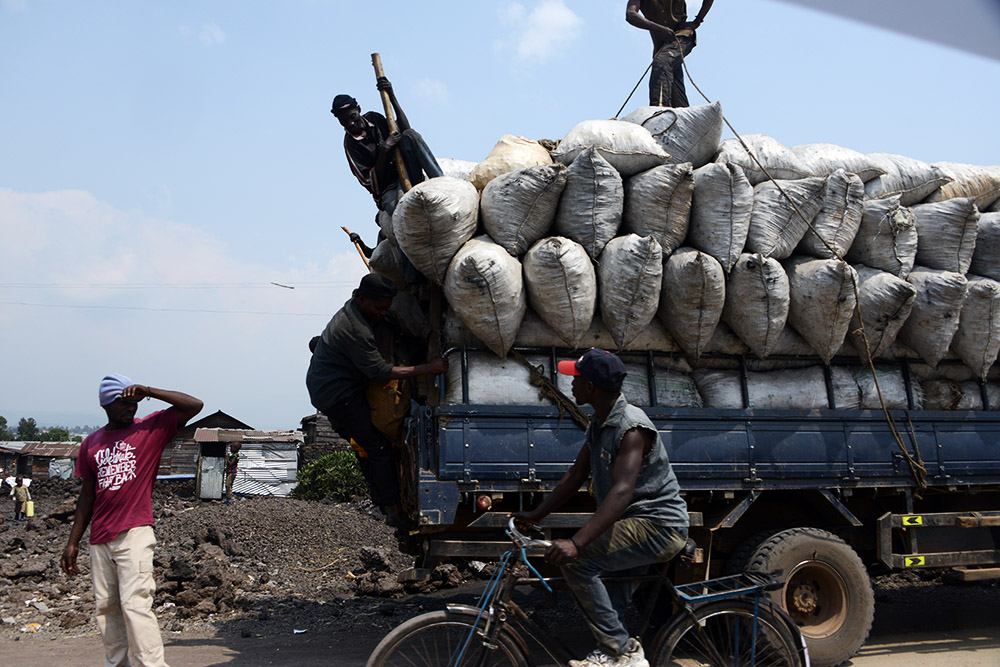 Charcoal Truck carrying charcoal in Goma