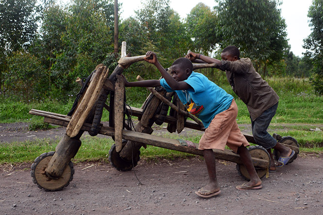 Wooden Bikes Wooden transport bicycles in Goma