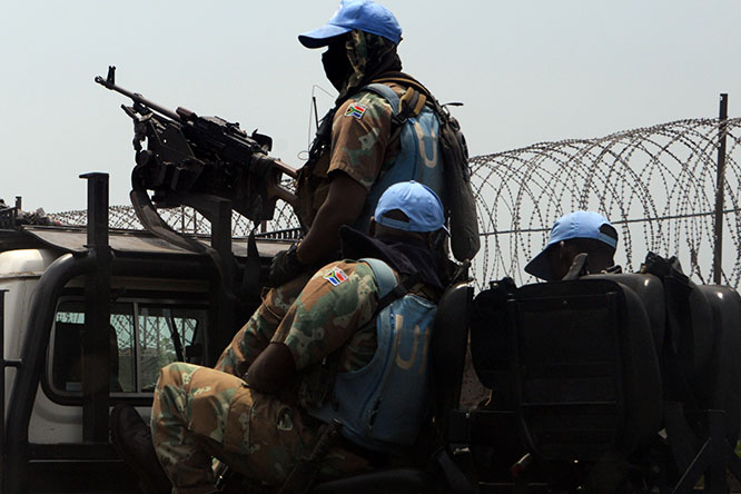 UN Troops United Nations troops patrolling Goma