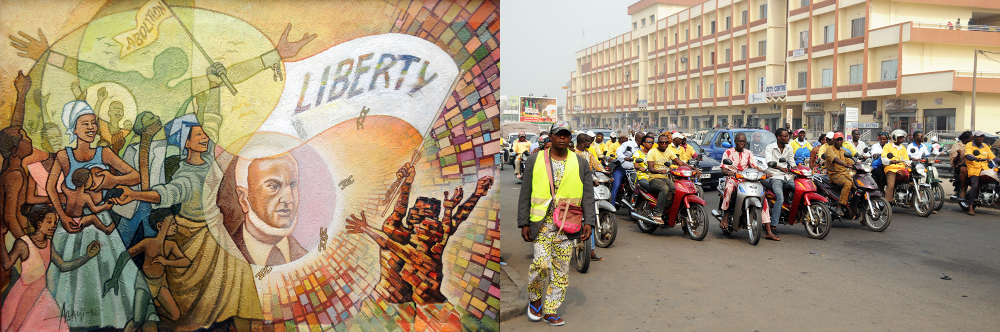Cotonou along the Atlantic coast in Benin