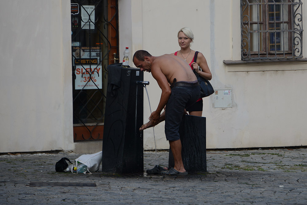 Street scene in central Brno Czechia