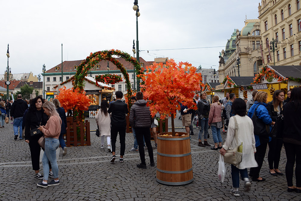 Fall market in Prague