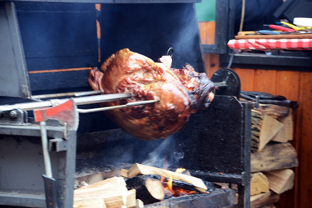Food at a fall market in Prague