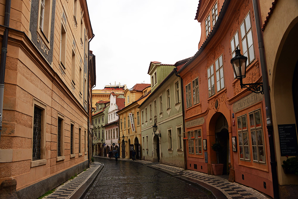 Empty side street in Prague