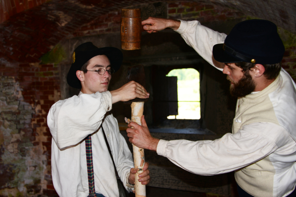 Historical demonstration at Fort Delaware