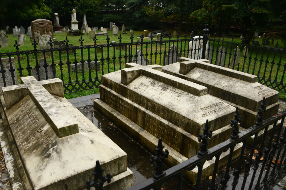 Historic graves in the Old Swedes Church burial ground