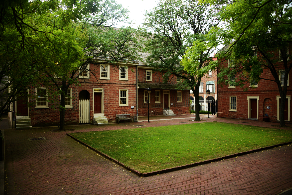 Small colonial square in historic Wilmington