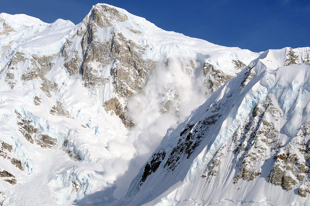 Avalanche near Denali Base Camp