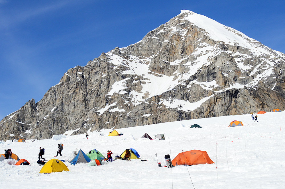 Denali Base Camp on the Kahiltna Glacier