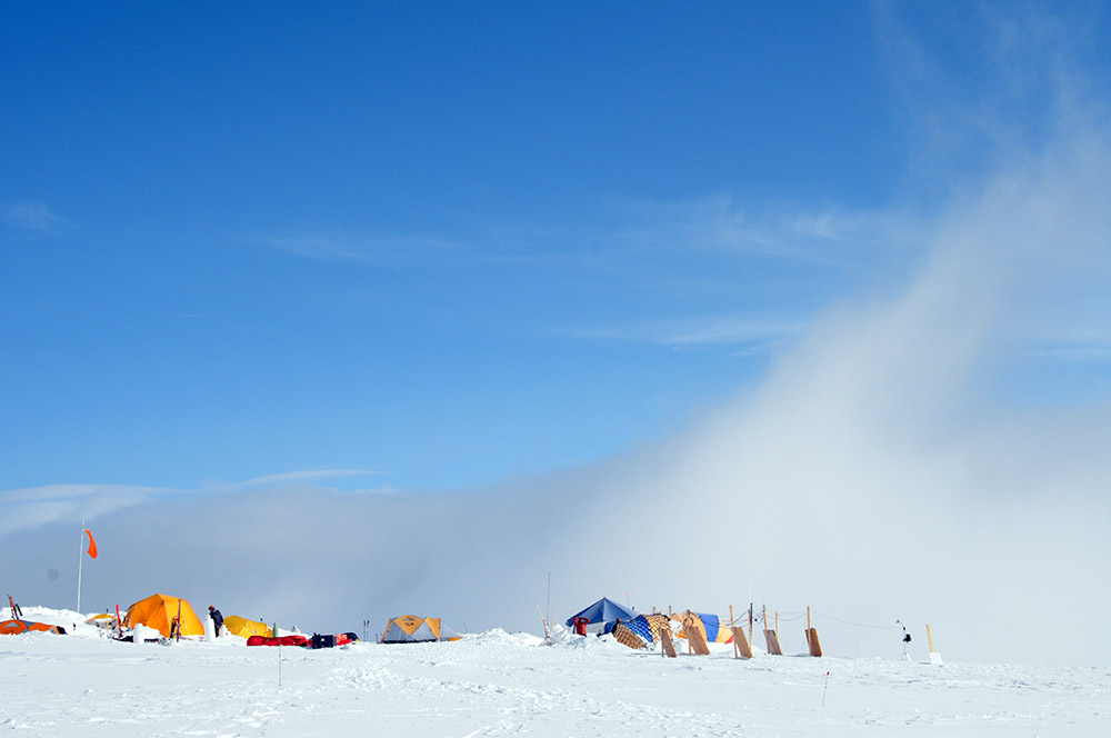High winds arriving at Denali Advanced Base Camp