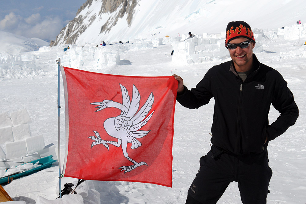 Flags at Denali Advanced Base Camp