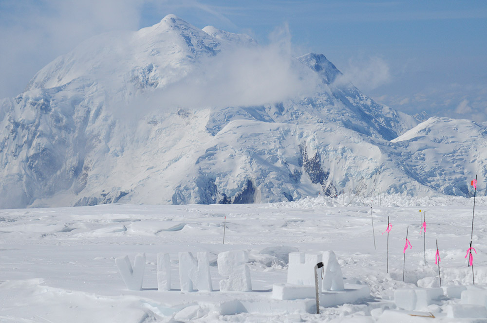 Ice letters built at Denali Advanced Base Camp