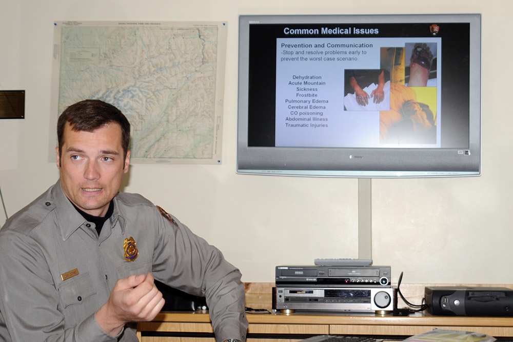 Climber briefing at the Denali ranger station