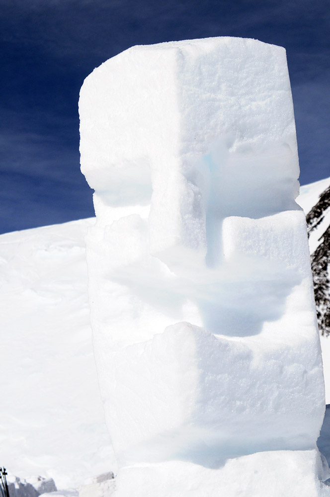 Snow statue built at Denali High Camp