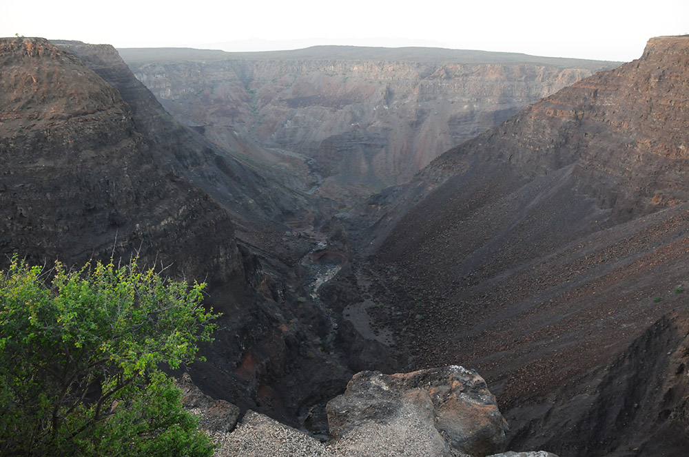 Deep rocky canyon in the mountains of Djibouti