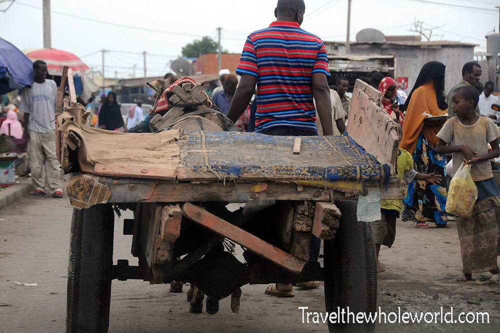 Street and cart in a neighborhood of Djibouti City