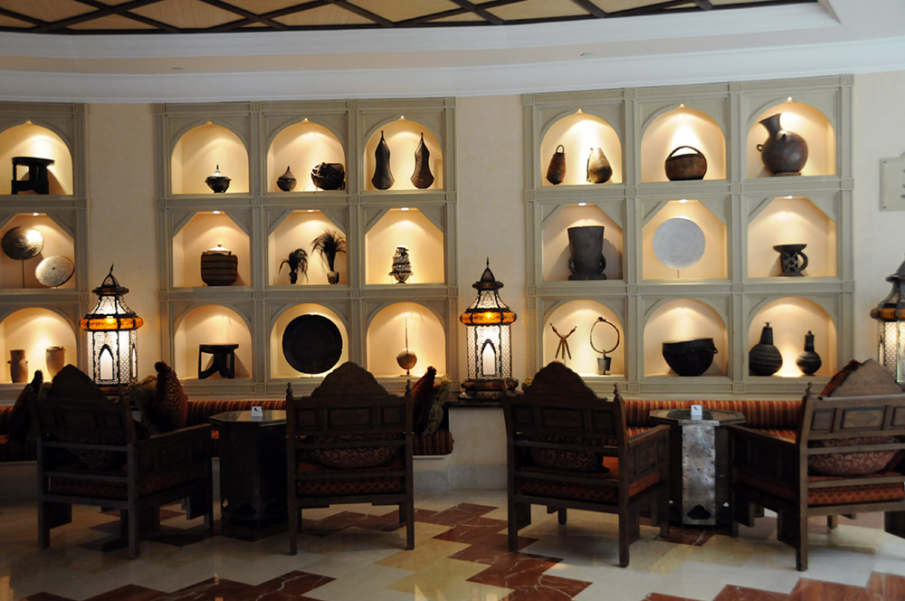 Lounge inside the Kempinski Palace in Djibouti City