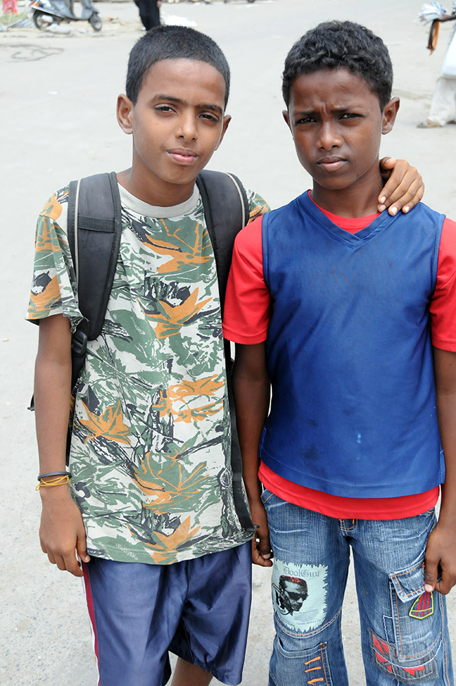 Two children at a market in Djibouti City