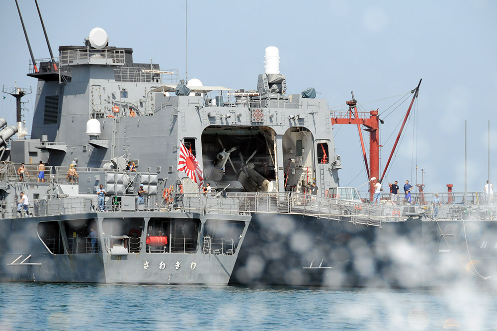 Japanese naval ships in the port of Djibouti
